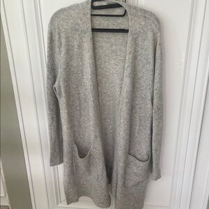 Madewell Long Grey Cardigan in Cozy Wool & Alpaca Blend Yarn sz S Lounge